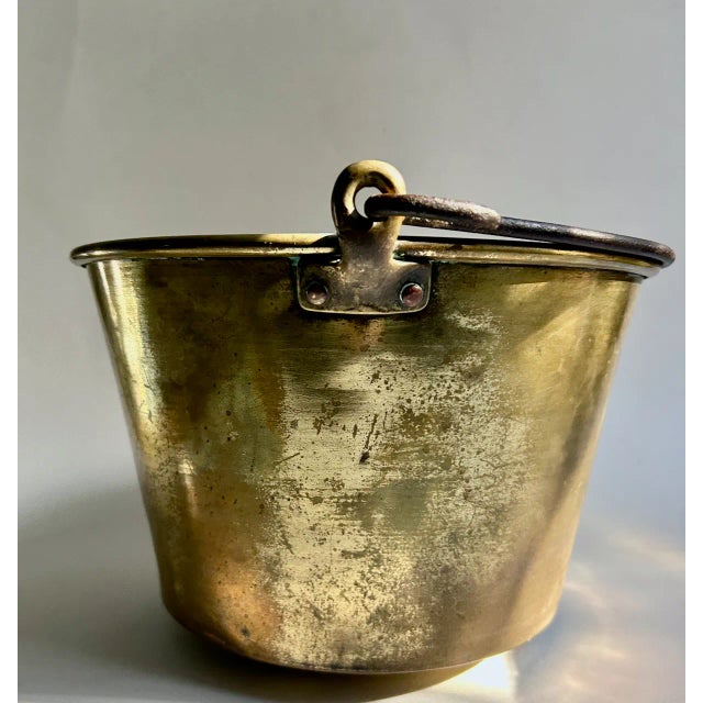 American Waterbury Brass Co. Handled Brass Bucket, Circa 1880 For Sale - Image 3 of 18