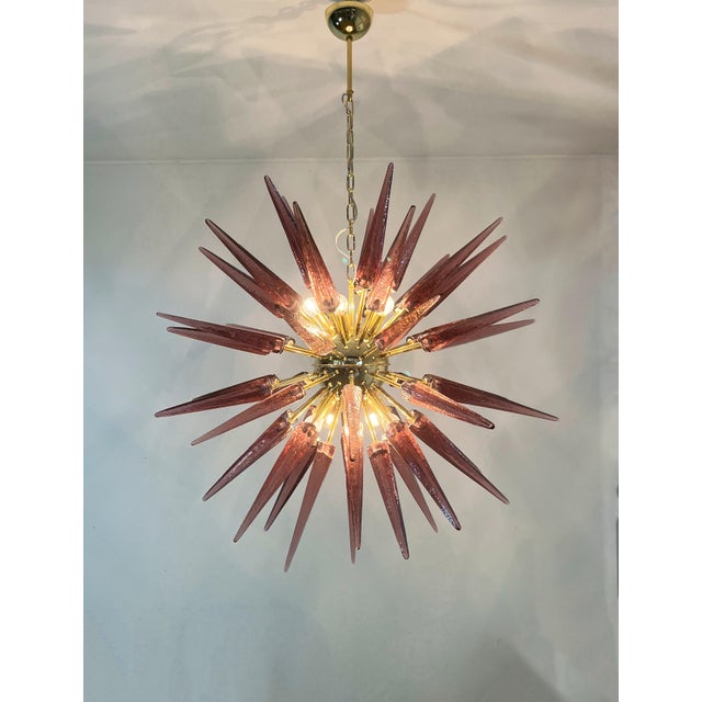 Purple Murano Amethyst Glass Sputnik Chandelier, 1990 For Sale - Image 8 of 18