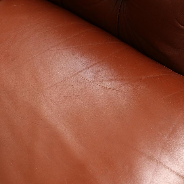 Brown Chesterfield Sofa in Leather, 1970s For Sale - Image 8 of 9
