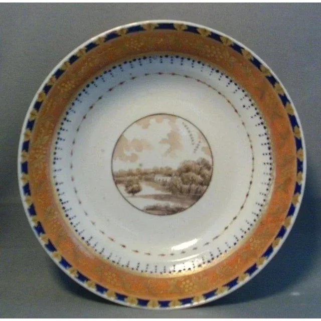 Traditional 18th Century American Federal Market Chinese Export Porcelain Plate For Sale - Image 3 of 7