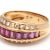 1990s 1.75ctw Diamond and Ruby Band Ring, 18k Yellow Gold, Ring Size 6.25, Baguette For Sale In Greensboro - Image 6 of 6