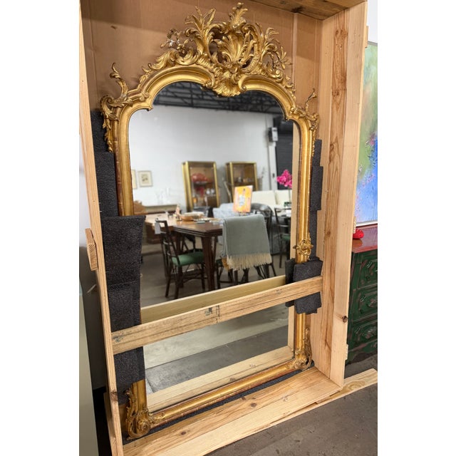 French Antique Gilt Mirror For Sale - Image 4 of 8