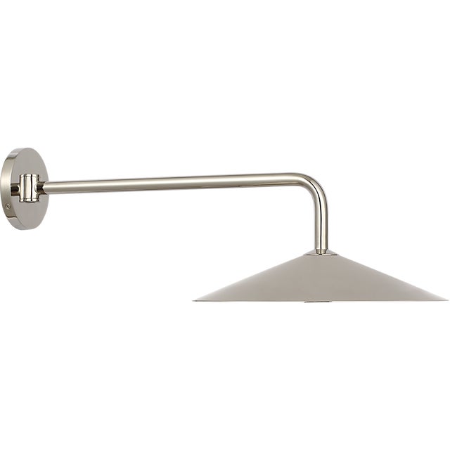 Visual Comfort Amber Lewis for Visual Comfort Signature Ponce 9" Articulating Sconce in Polished Nickel with Polished Nickel Shade For Sale - Image 4 of 11