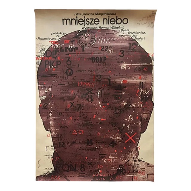 Mniejsze Niebo Film Poster by Świerzy, 1980s For Sale