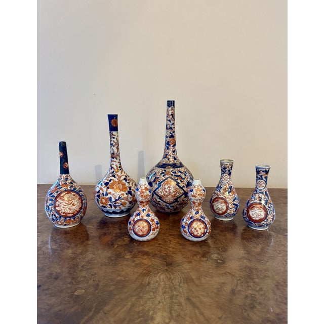 Antique Japanese Imari Vases, 1900, Set of 7 For Sale - Image 10 of 10