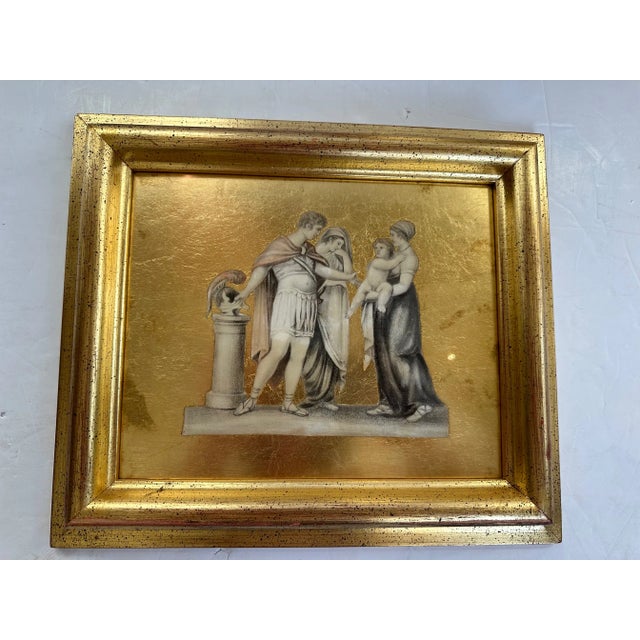Framed Decoupaged Classical Figural Scenes With Gold Leaf -Set of 4 For Sale - Image 12 of 12
