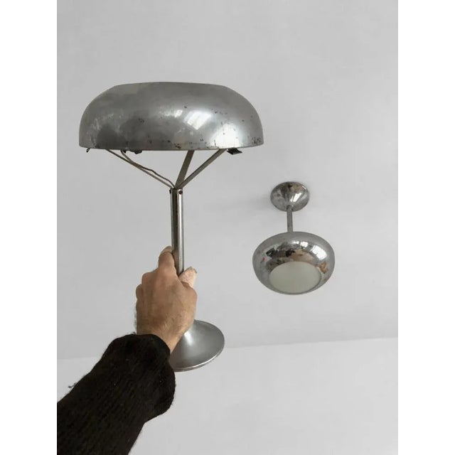 Bauhaus Modernist Suspension Lamp, France, 1930s For Sale - Image 6 of 7