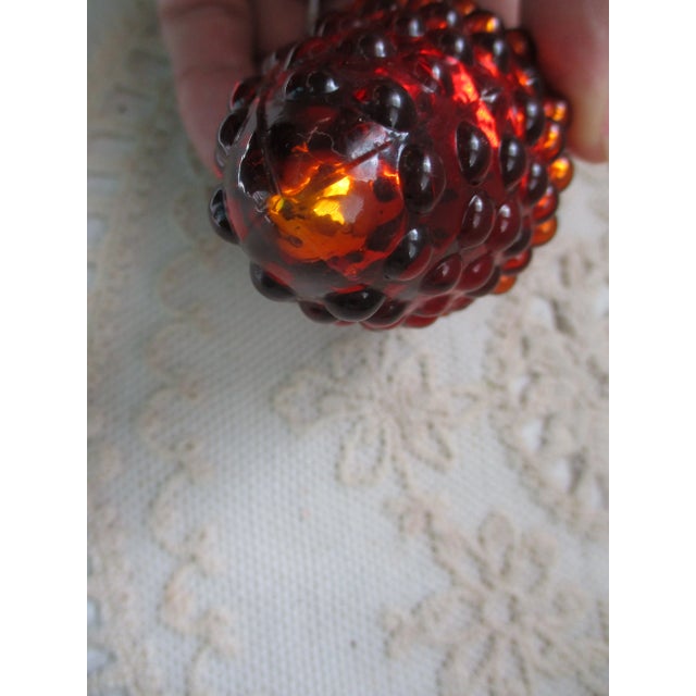 Antique Red Glass German Cluster of Grapes Kugel Christmas Ornament For Sale - Image 4 of 7