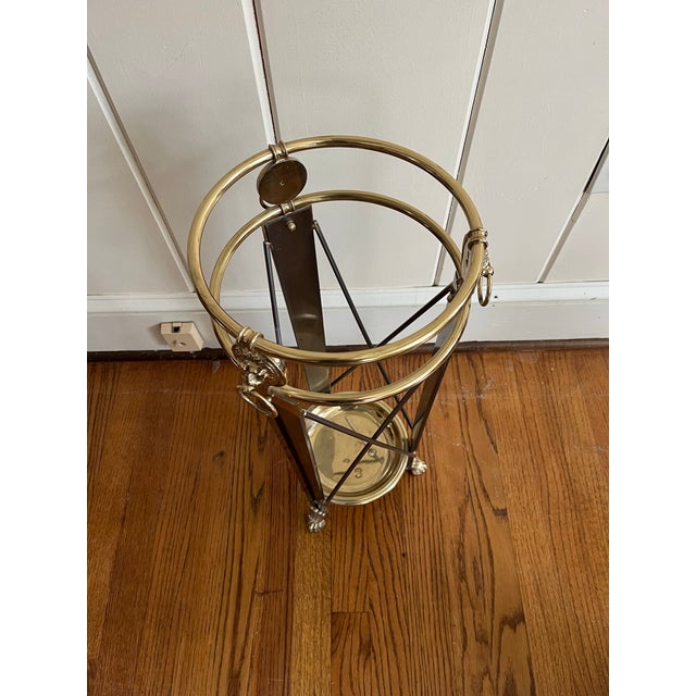 1970s 1970s Regency Style Classic Form Umbrella Stand With Lion's Head For Sale - Image 5 of 6