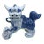 Vintage Blue and White Chinoiserie Foo Dog Statue For Sale