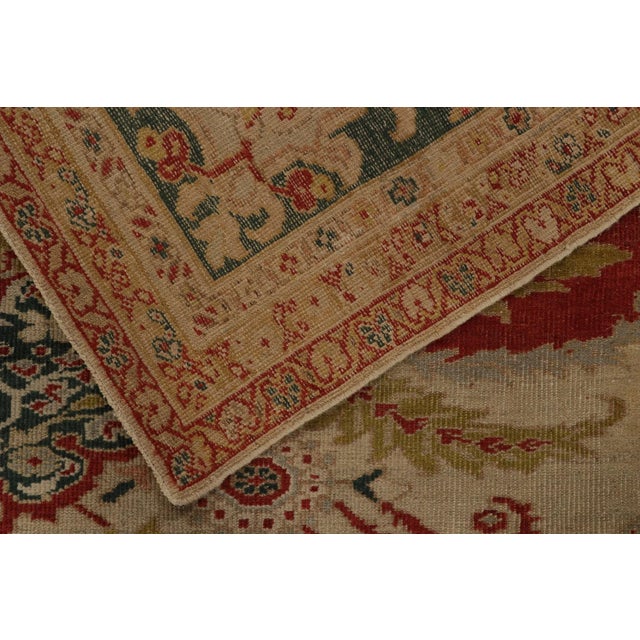 Textile 1920s Antique Persian Sultanabad Rug in Beige Floral Medallion Style - by Rug & Kilim For Sale - Image 7 of 8