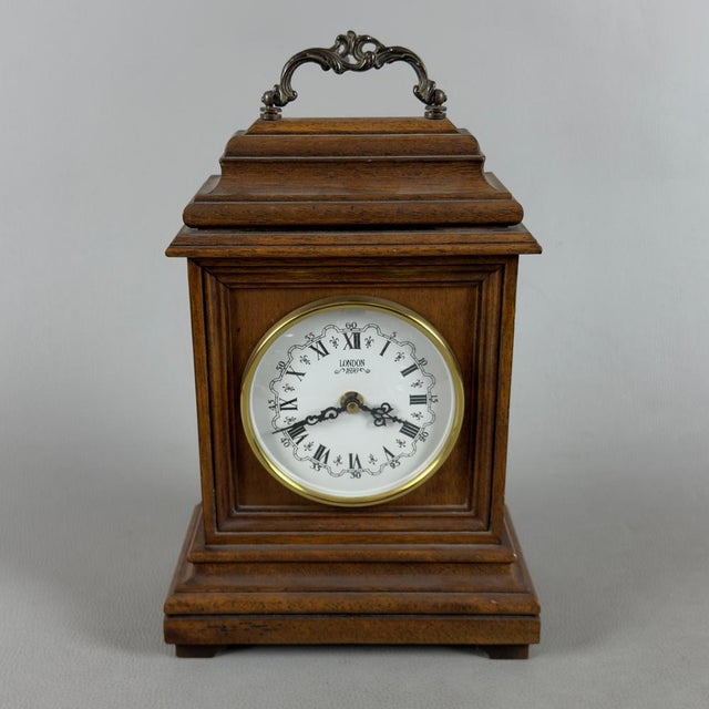 Vintage Wooden Fireplace Table Clock with Quartz Movement, 1960s For Sale - Image 13 of 13