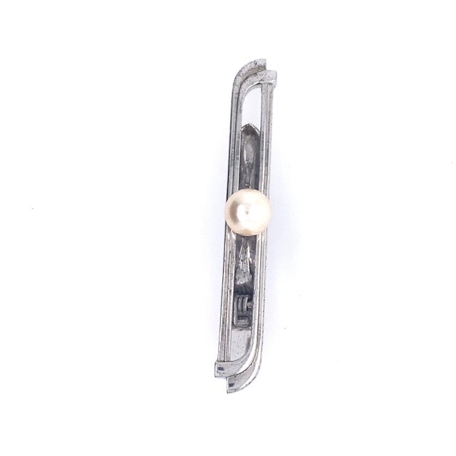 Mikimoto Estate Akoya Pearl Tie Bar Sterling Silver 6.73 mm 5.91 Grams M172 This elegant Authentic Mikimoto Estate Akoya...