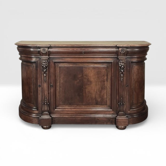Mid 19th Century 19th Century French Henri II Walnut Buffet For Sale - Image 5 of 15