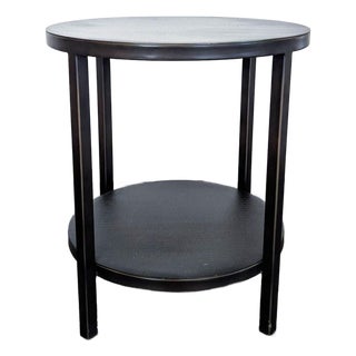 Crate & Barrel Echelon Round Side Table With Shelf For Sale