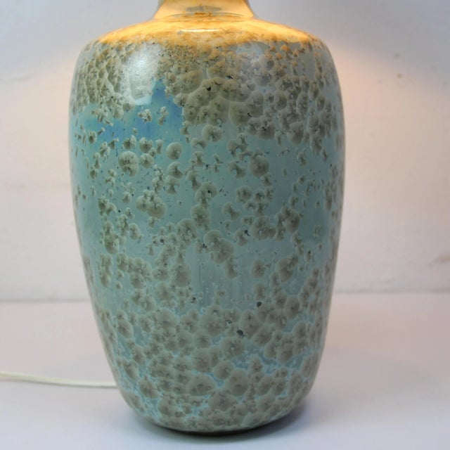 Ceramic Table Lamp with Crystallization, 1970s, in Very Good conditions. Designed 1970 to 1979 This piece has an...