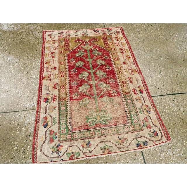 Brick Red Galerie Shabab Collection Distressed Early 20th Century Turkish Oushak Rug For Sale - Image 8 of 9
