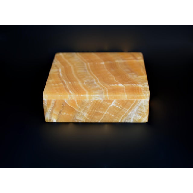 Huge Natural Honey Onyx 4" Box For Sale - Image 4 of 11