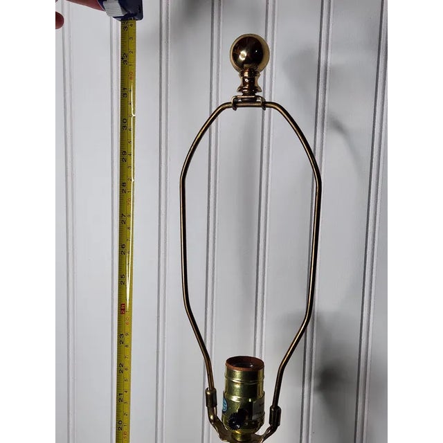 Vintage Chinoiserie Mille-Fleurs Gold Porcelain Table Lamp, Large 32” Statement Floral Lamp For Sale - Image 15 of 16