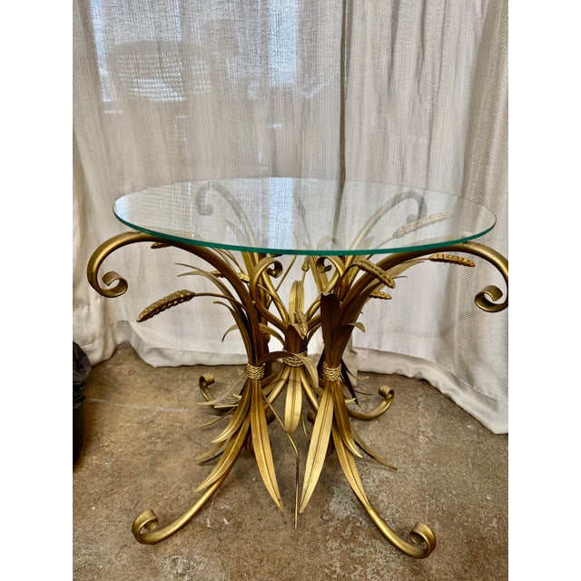 Wheat Sheaf Gold Gilded Side Table For Sale In Miami - Image 6 of 6