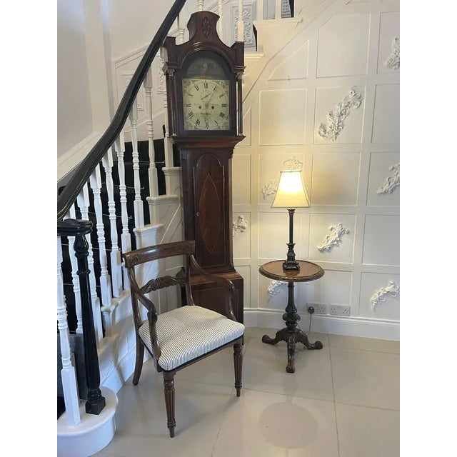 Antique regency quality carved mahogany desk chair having a quality shaped carved top rail, carved mahogany shaped splat...