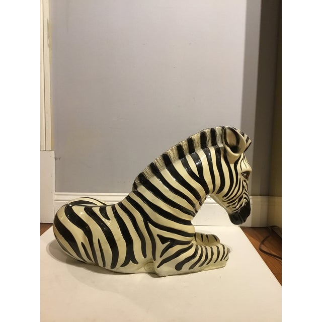 Large Italian Ceramic Zebra Chairish