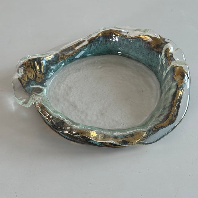Brutalist Molded Bowl in Cast Glass and Forged Bronze, 1980s For Sale - Image 3 of 12