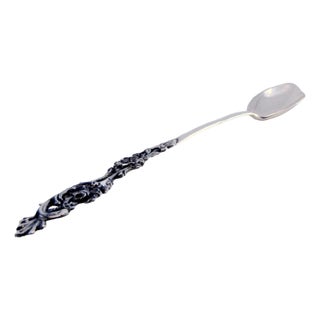 Silver Cut-Out Soda Spoon with Embossed Handle For Sale