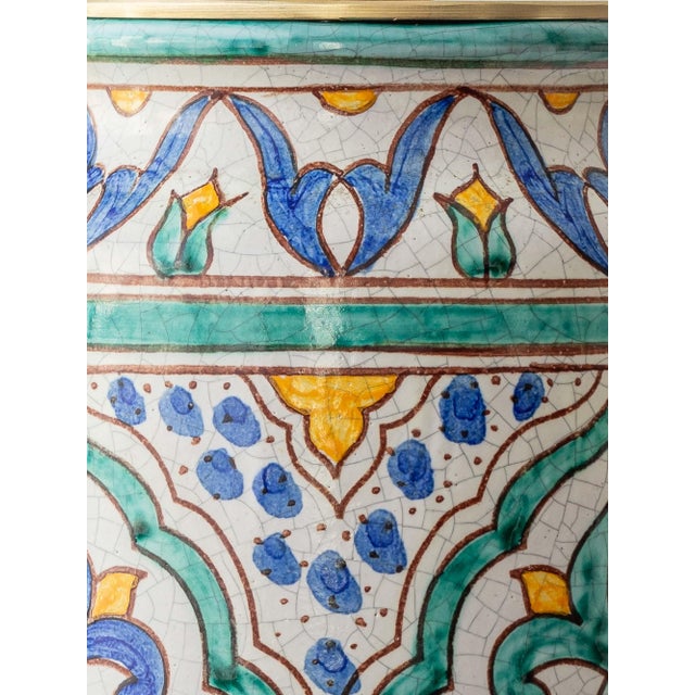 Spanish Moorish Hand-Painted Ceramic Table Lamp For Sale - Image 12 of 17