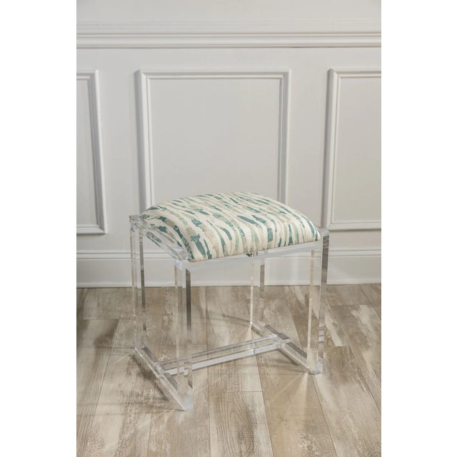 2020s Glencoe Wilcrest Moss Lucite Bench For Sale - Image 5 of 9