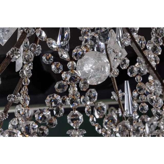 Early 20th Century Pair of French Rock Crystal and Glass Chandeliers For Sale - Image 4 of 12