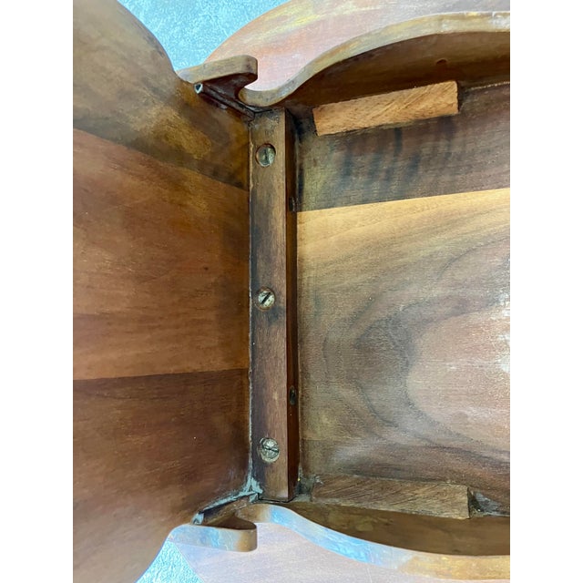 Vintage 1976 Amana Furniture Solid Walnut Violin-Shaped Hearth Bench / Footstool For Sale - Image 18 of 18