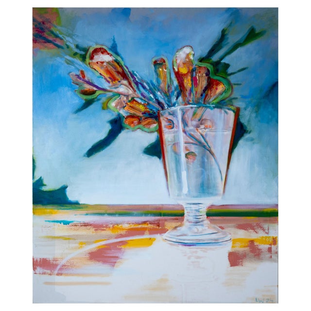 Mixed media on canvas. Image size: 120 x 100 cm. Monogrammed lower right “LW ‘24”. Signed, dated and titled on verso.