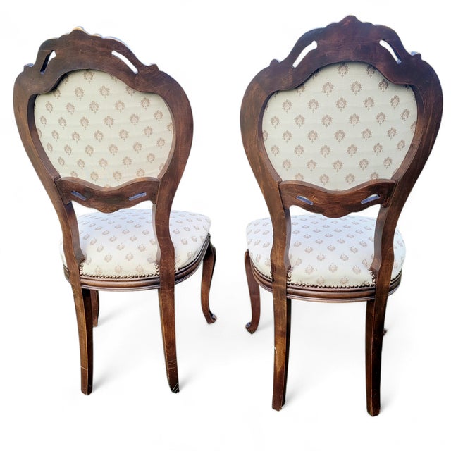 Antique Early 20th Century Louis XVI French Château Dining Room Set in Mahogany Inlaid and Walnut, Set of 5 For Sale - Image 13 of 17