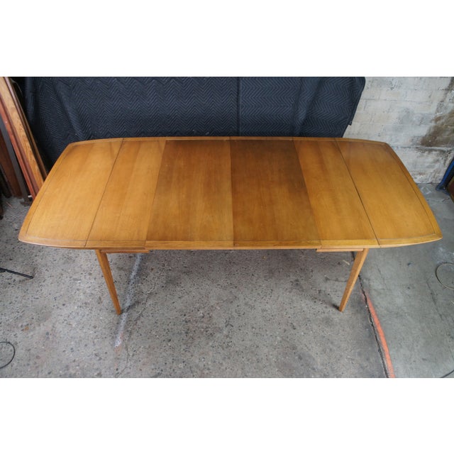 Drexel Meridian Mid Century Modern Walnut Drop Leaf Extendable Dining Table 95" For Sale - Image 11 of 13