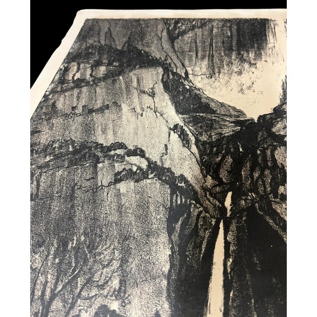 "Lower Falls, Yosemite" Joseph Pennell Pencil Signed & Titled Lithograph Print For Sale In Portland, OR - Image 6 of 7