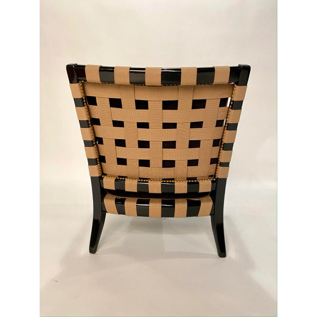 Onyx Mid-Century Strap Lounge Chair For Sale - Image 8 of 12