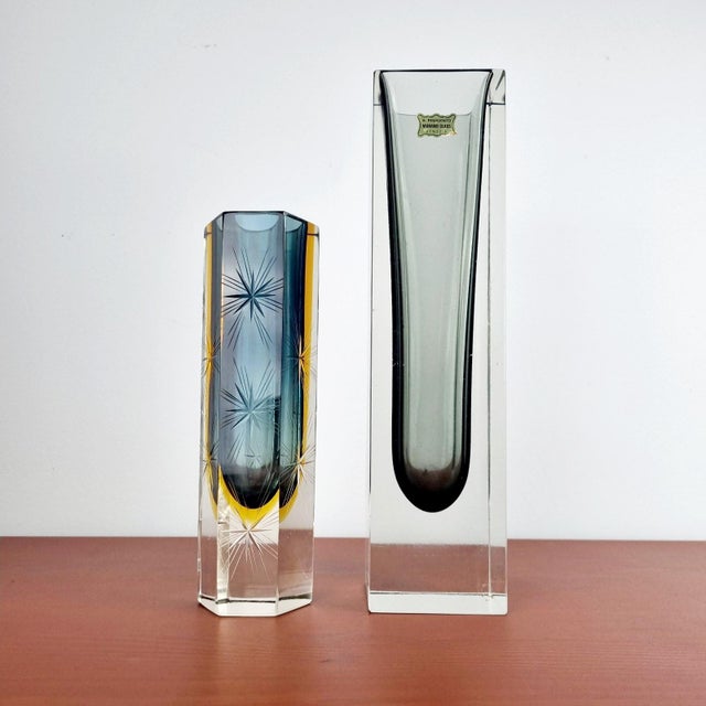 1960s Large Sommerso Murano Glass Vase by Flavio Poli for Alessandro Mandruzzato, 1960s For Sale - Image 5 of 13