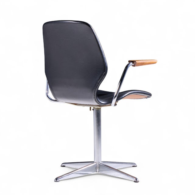 Wood Westnofa Mid Century Teak and Chrome Swivel Chair For Sale - Image 7 of 9