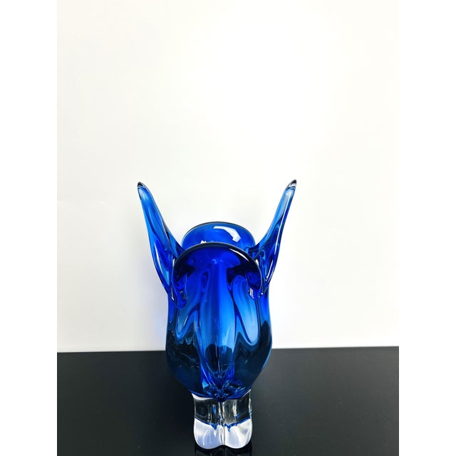 Glass Large Vintage Model 296/1/32 Cobalt Blue Art Glass Vase by Josef Hospodka for Chřibská, Czechoslovakia, 1960s For Sale - Image 7 of 10