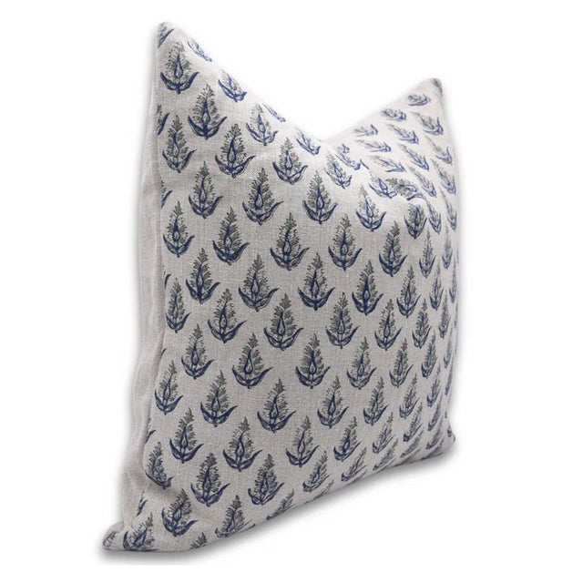 Fabdivine Block Print Decorative Throw Pillow Cover Thick Linen 14x36 Inch Kanak Buti For Sale - Image 4 of 4
