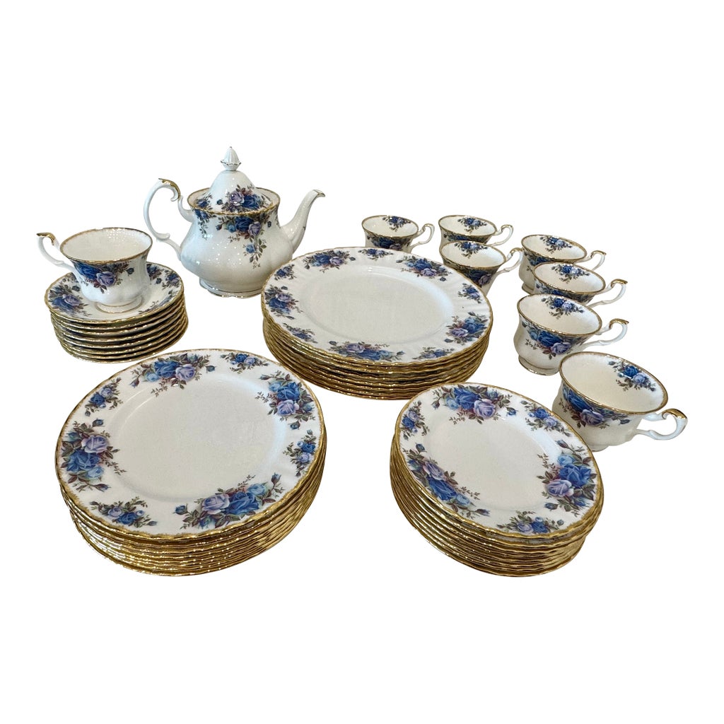 1980s Royal Albert Moonlight Rose Set - Made in England - Service 