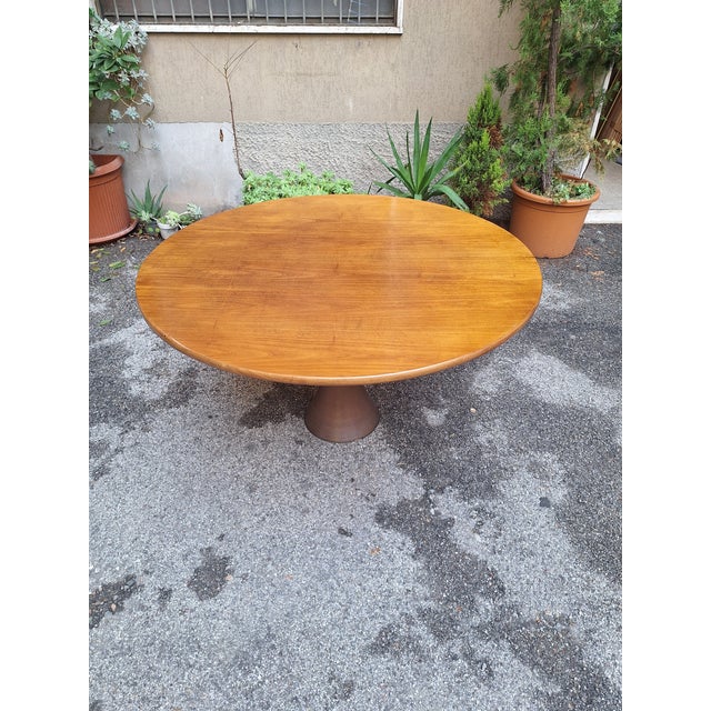 Bernini Vintage Model 302 Table with Bronze Leg and Wooden Top by Angelo Mangiarotti for Bernini, 1960s For Sale - Image 4 of 17