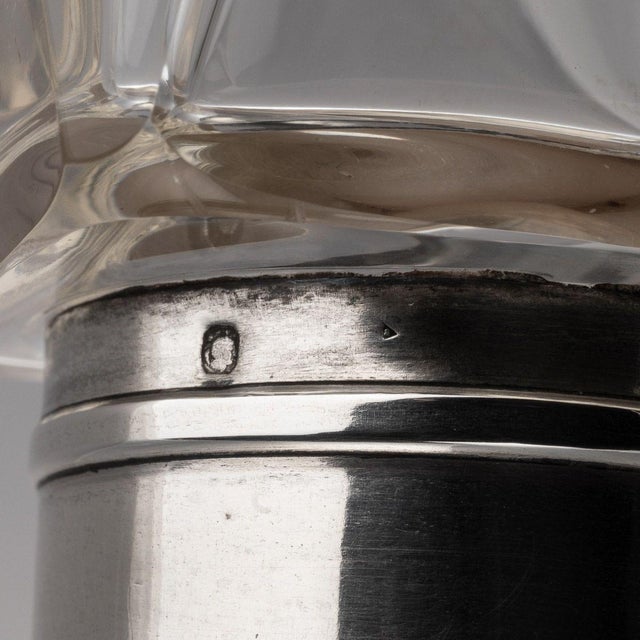 20th Century French Art Deco Silver & Glass Decanter, 1930s For Sale - Image 9 of 10