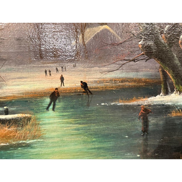 Nils Hans Christiansen Winter Landscape Painting. Denmark, Early 20th Century. For Sale - Image 15 of 16