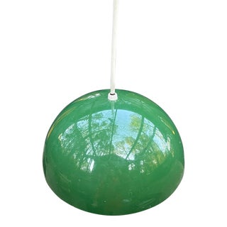 1970s Green Dome Pendant Light For Sale