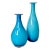 1970s Vintage Tiffany Blue Italian Venetian Blown Glass Vases With White Encasing - A Pair For Sale