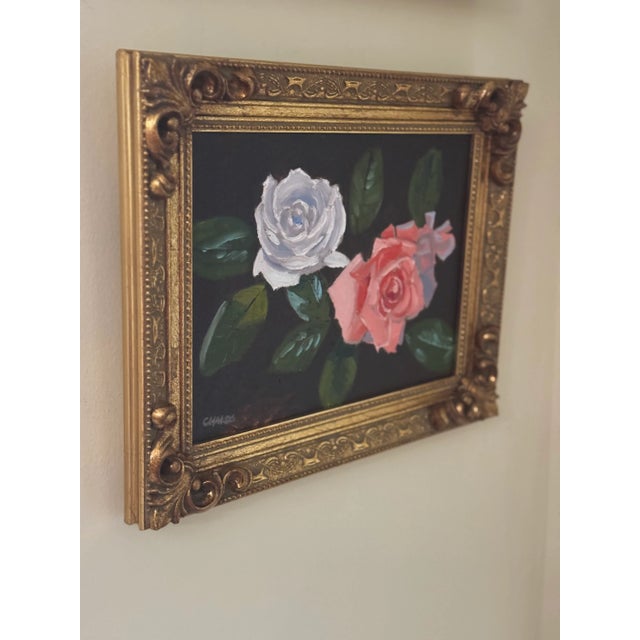"So Perfect in Pink and White" Original Painting by George T. Chakos, Framed For Sale In Chicago - Image 6 of 6