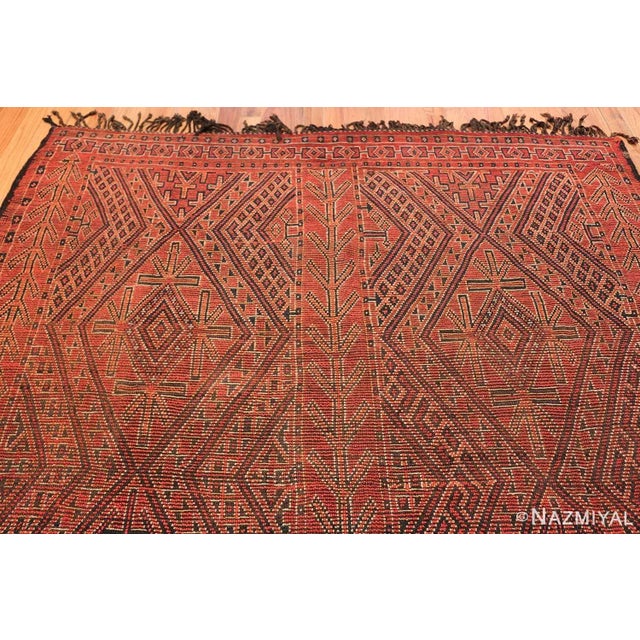 Breathtaking Double Sided Vintage Red Berber Moroccan Rug, Country of Origin / Rug Type: Morocco, Circa Date: Mid – 20th...