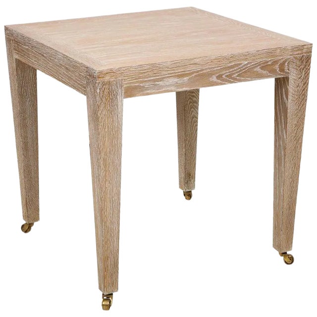 Bespoke Cerused Oak Table on Castors For Sale